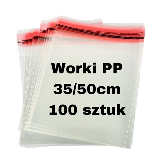 Worek foliowy PP 35/50 cm + 4 cm op. 100 szt.