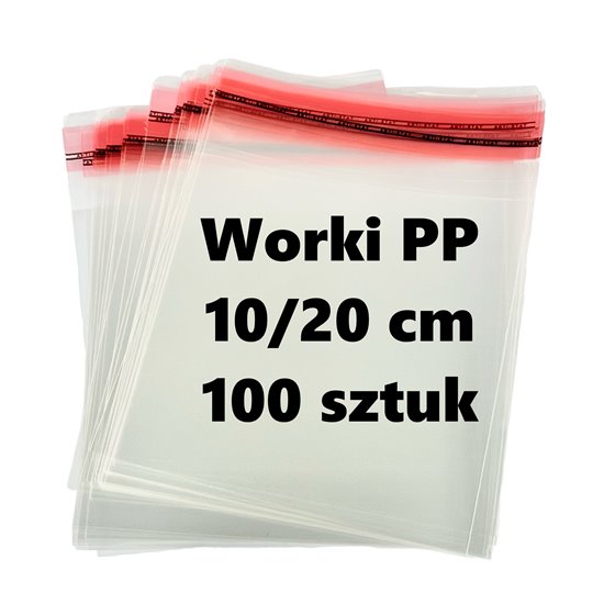 Worek foliowy PP 10x20 cm + 5 cm KAL. op. 100szt.