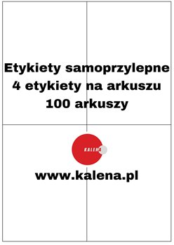 ETYKIETA BEZ NADRUKU A4  105/148 1/4 - op. 100 szt.