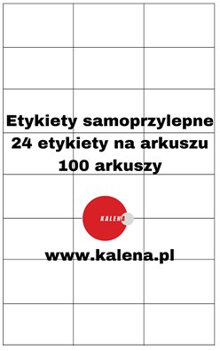 ETYKIETA BEZ NADRUKU A4  70x37 1/24 - op. 100 szt.